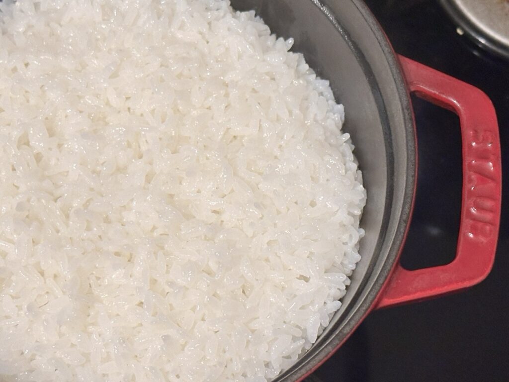 ストウブ ピコ・ココット ラウンド18cmで炊いたごはんの炊き上がり